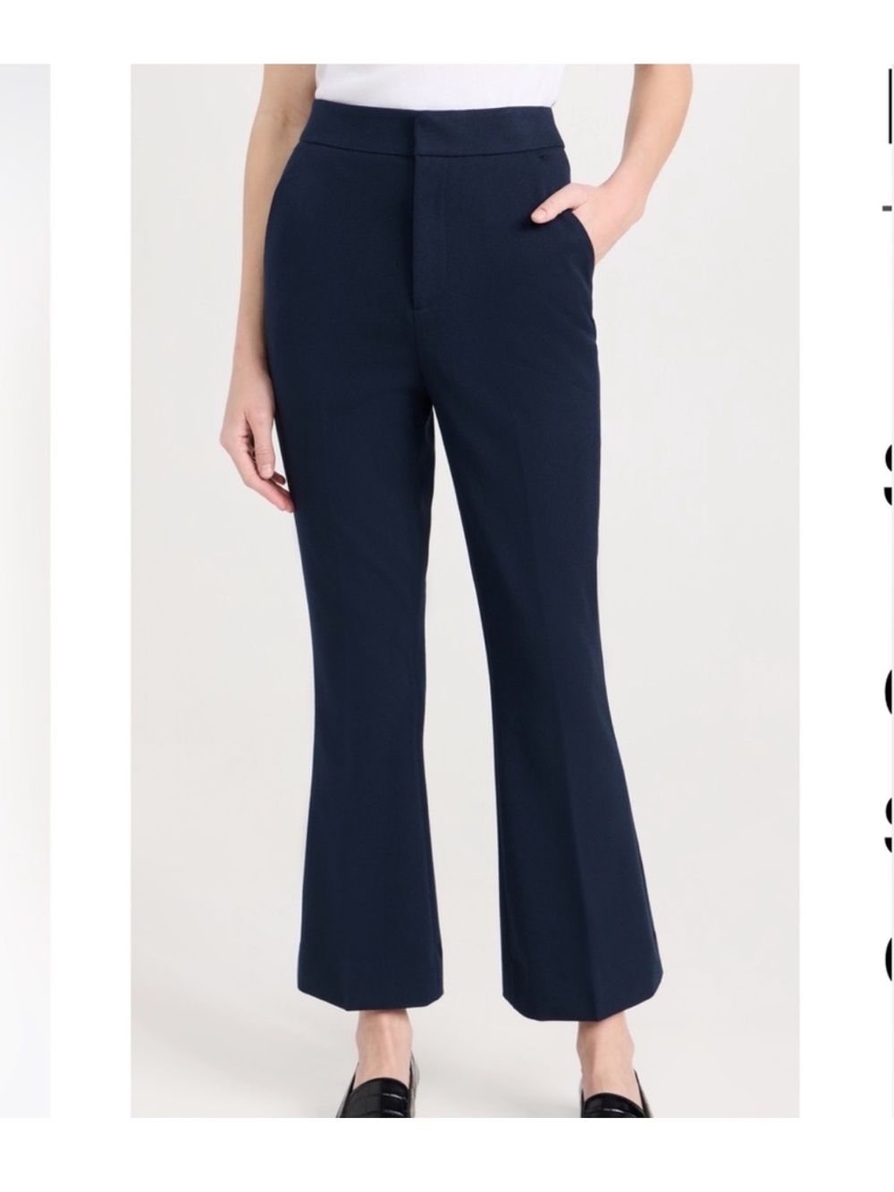 NWT Favorite Daughter phoebe crop flare pants navy